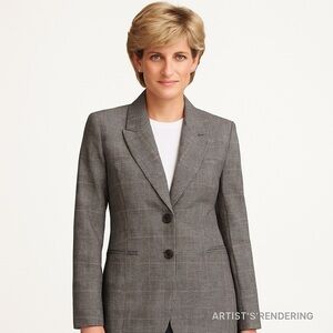 & And Other Stories LA Atelier Glen Plaid Blazer Cangioli Italy Fabric‎ Sz 8